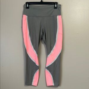 Athletic Leggings with Pink and Gray Accents